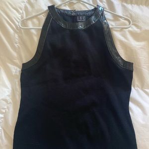 INC tank top with leather trim